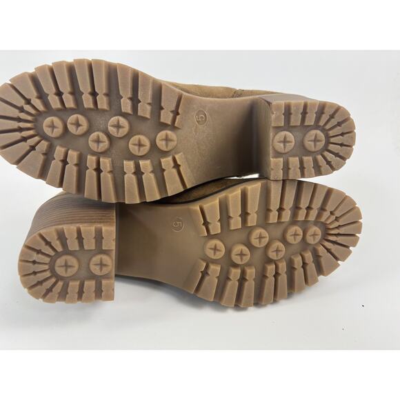 Jabasic Womens Casual Suede Ankle Chelsea Brown Boots Shoes Size 5 - Picture 7 of 11